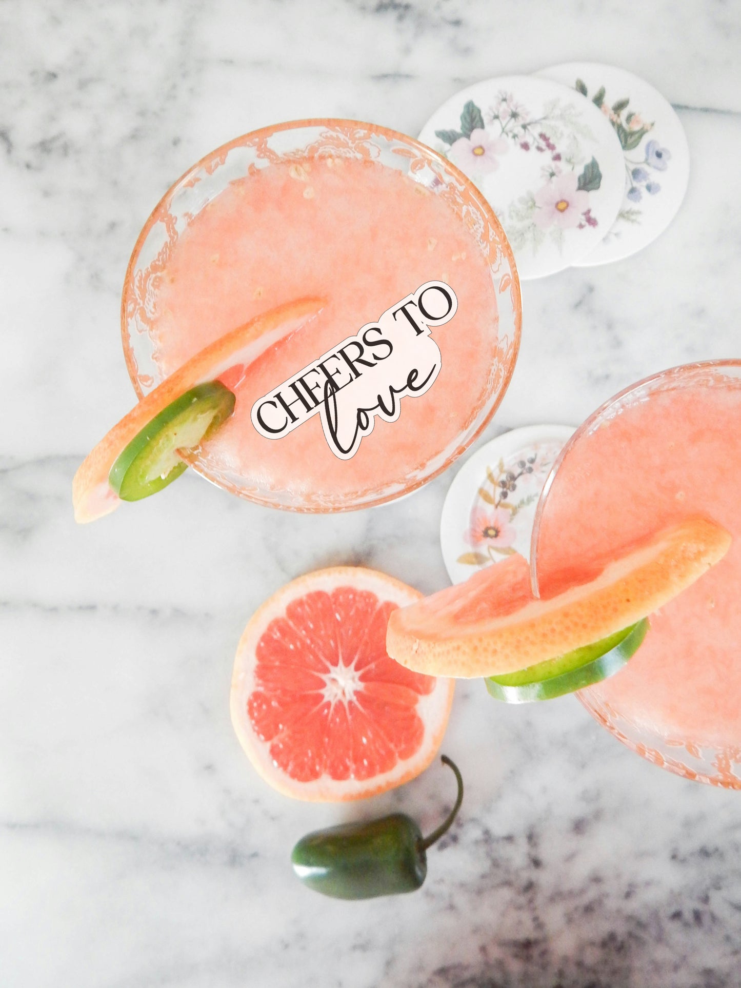 Cheers To Love Cocktail Topper