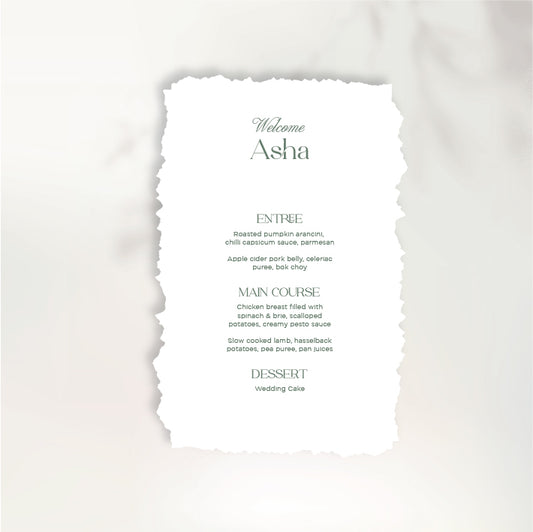 Ever After Menu