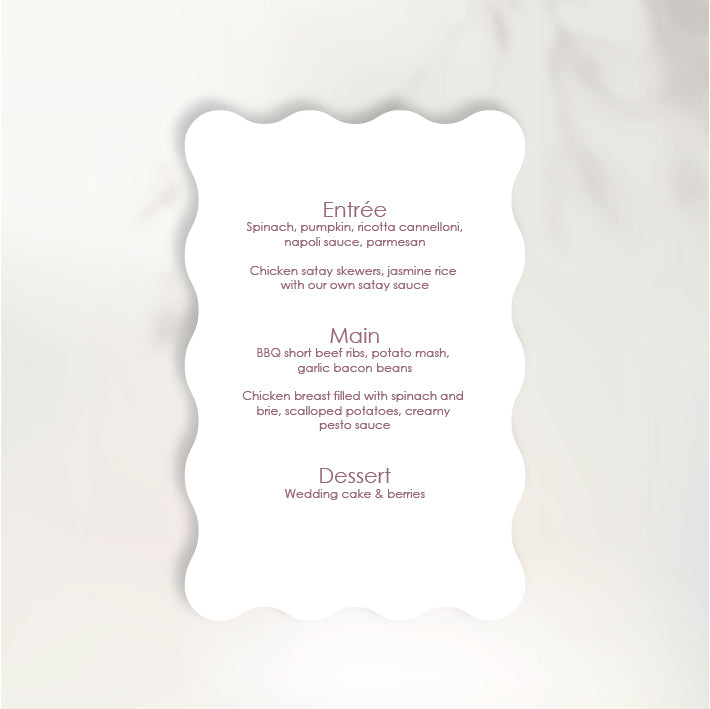 Sweetheart Menu