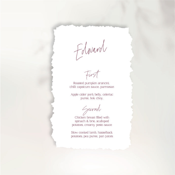 Endless Butterflies Menu