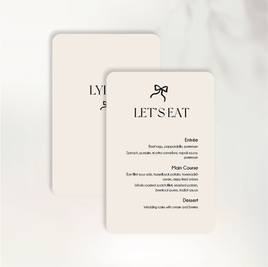 Honey Menu