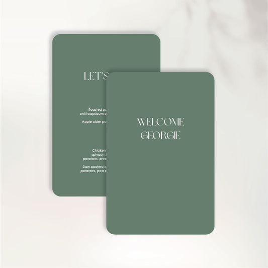Head Over Heels Menu