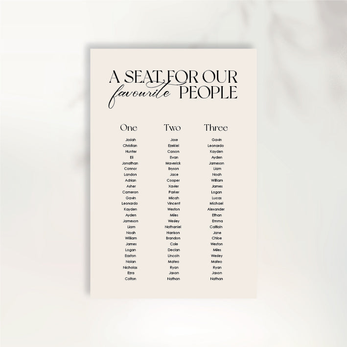 Those Little Moments Seating Chart