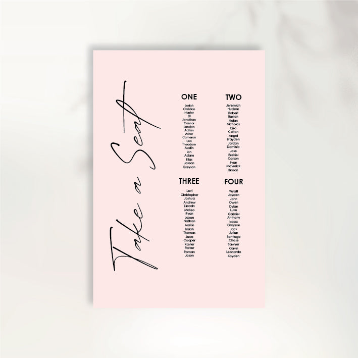 Today & Always Seating Chart