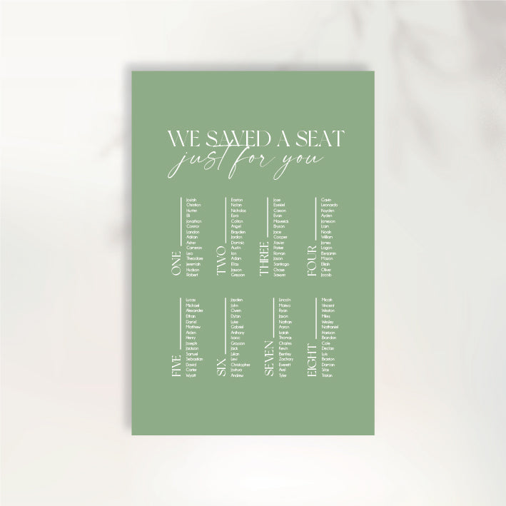 Timeless Love Seating Chart