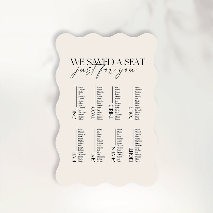 Timeless Love Seating Chart