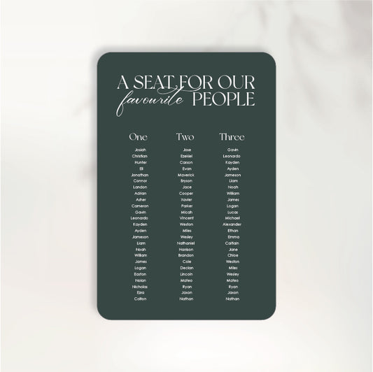 Those Little Moments Seating Chart