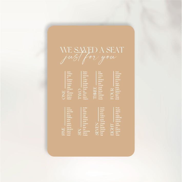 Timeless Love Seating Chart