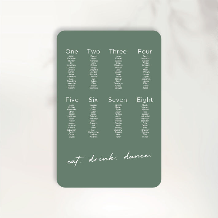 Cherished Seating Chart