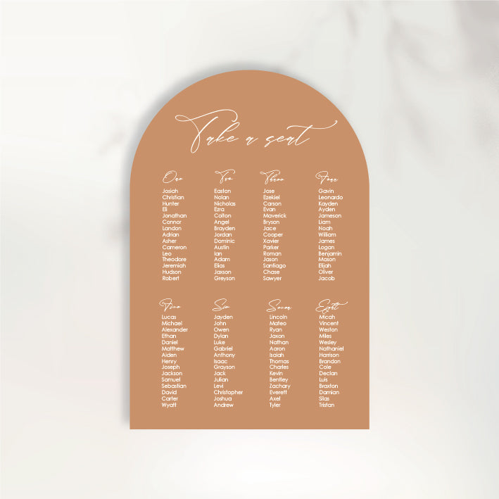 Sweetheart Seating Chart