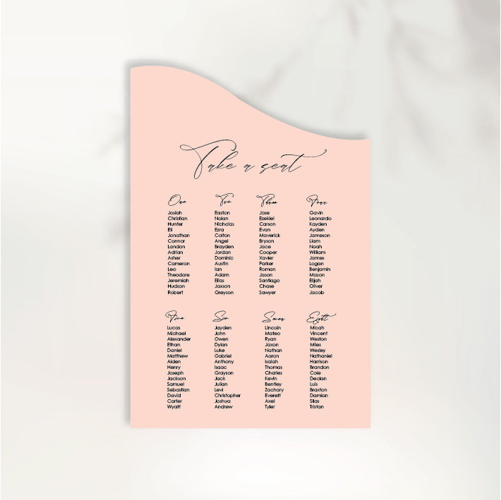 Sweetheart Seating Chart