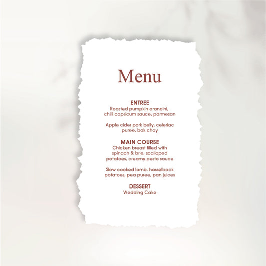 Fluttering Hearts Menu
