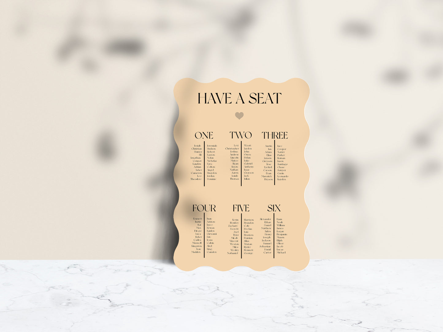 All My Love Seating Chart